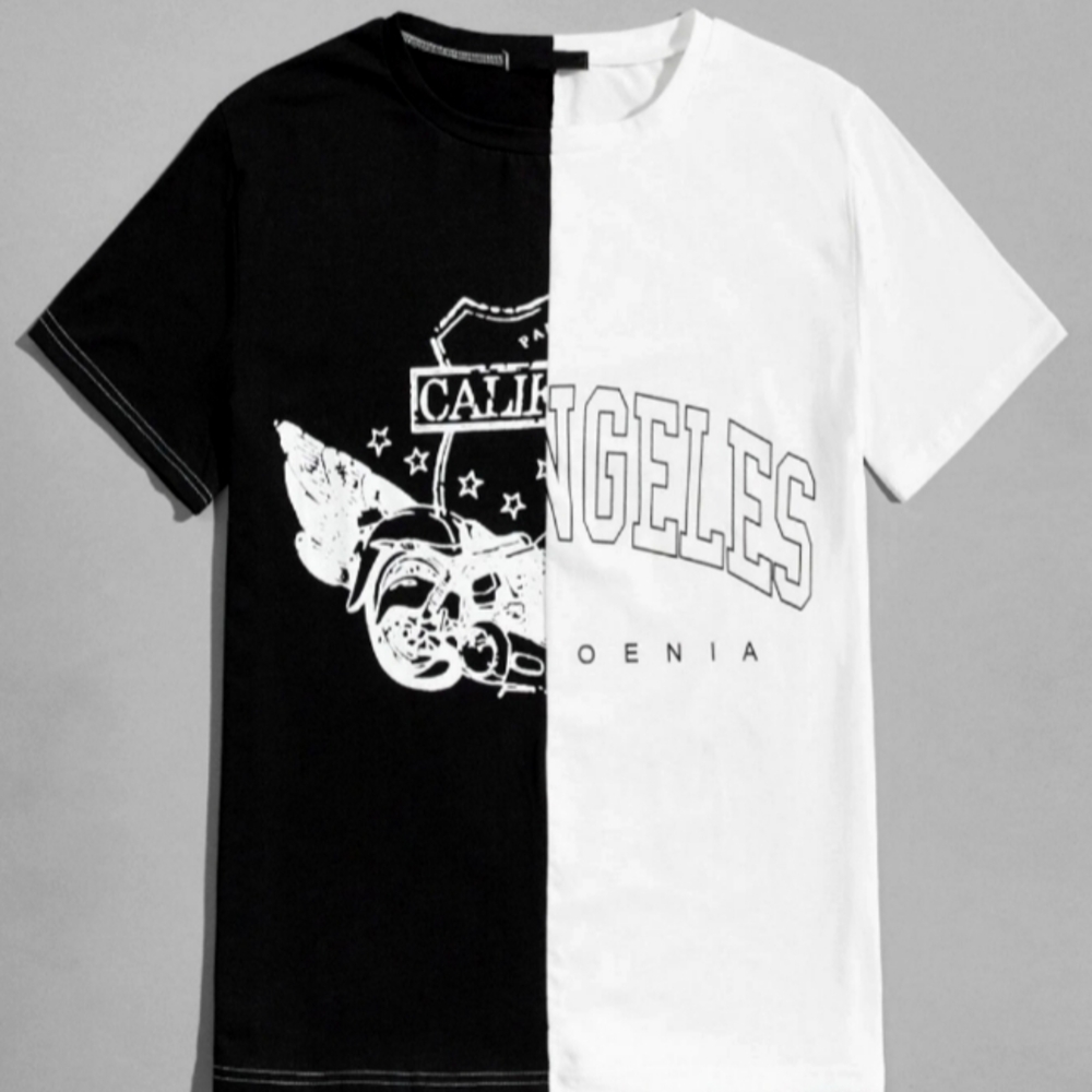ROMWE, men's medium, black and white